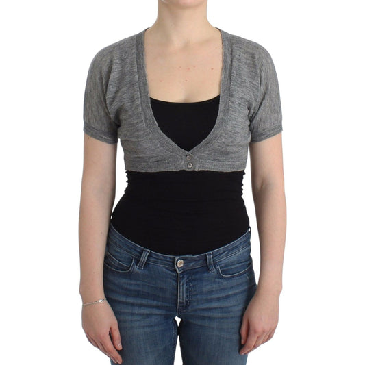 Ermanno Scervino Lingerie Knit Gray Bolero Sweater Cardigan Ermanno Scervino