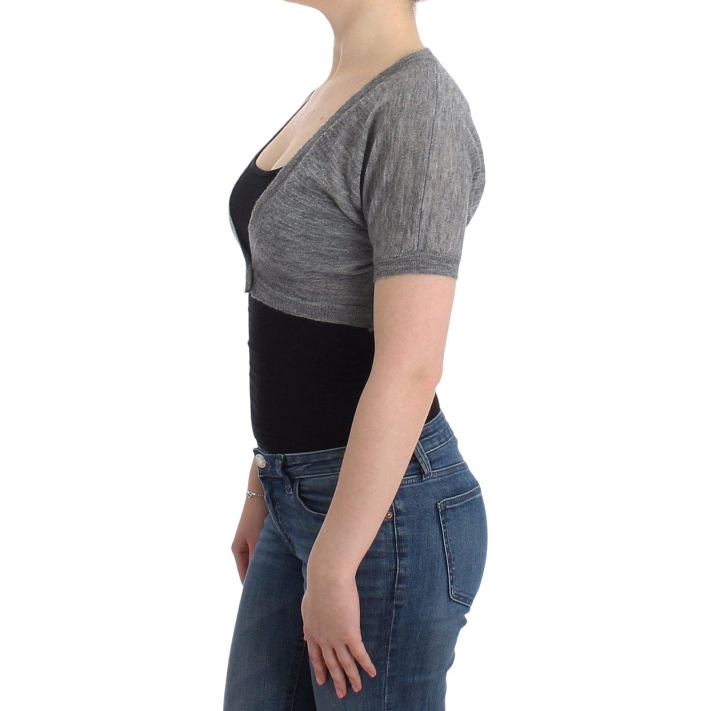 Ermanno Scervino Lingerie Knit Gray Bolero Sweater Cardigan Ermanno Scervino