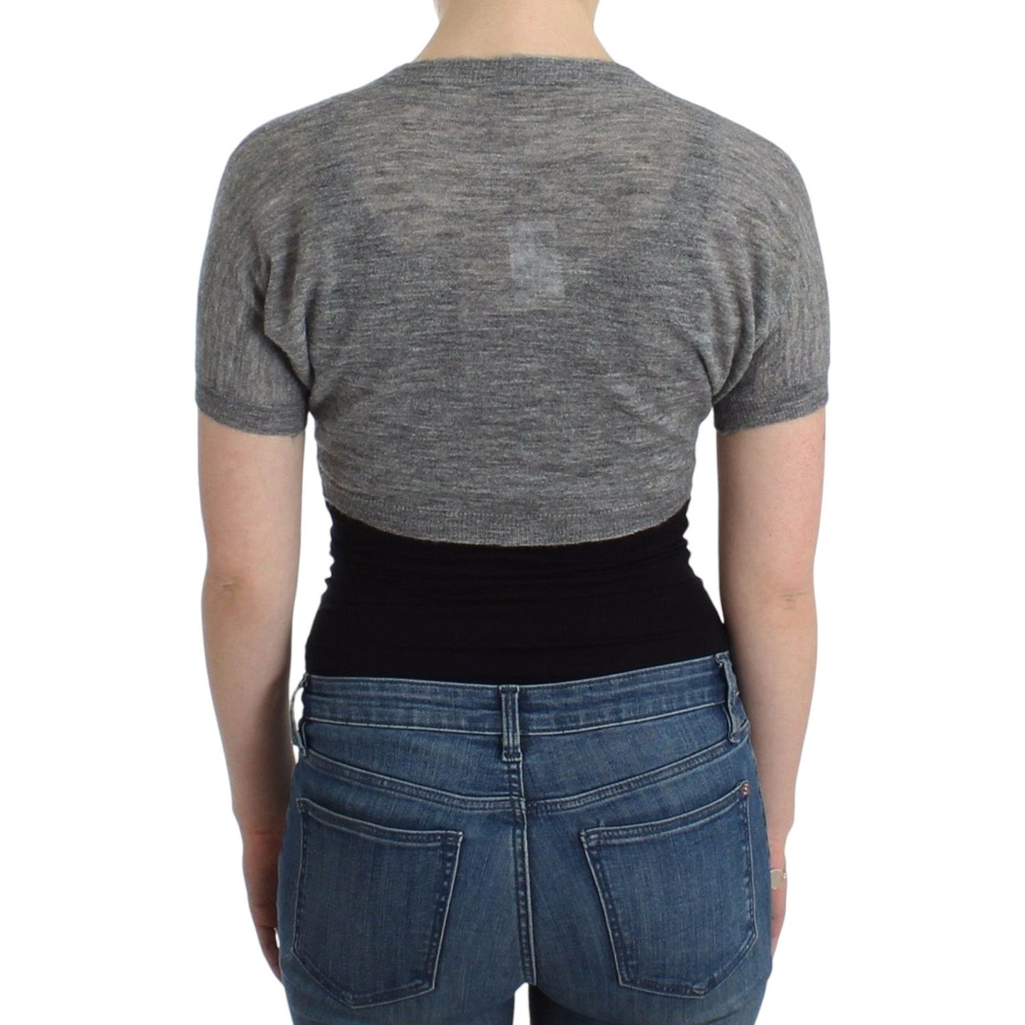 Ermanno Scervino Lingerie Knit Gray Bolero Sweater Cardigan Ermanno Scervino