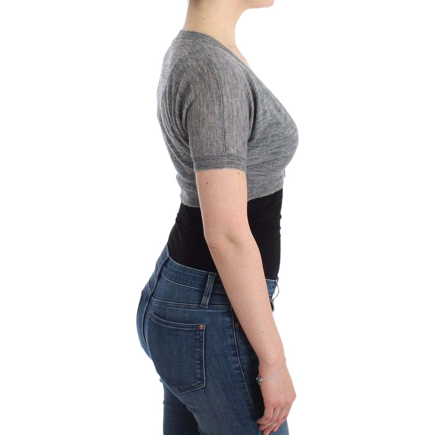 Ermanno Scervino Lingerie Knit Gray Bolero Sweater Cardigan Ermanno Scervino