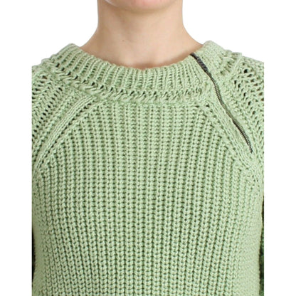 Ermanno Scervino Green Cropped Knit Sweater Knitted Jumper Ermanno Scervino