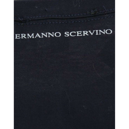 Ermanno Scervino Lingerie Blue Crewneck Cotton Logo T-shirt Ermanno Scervino