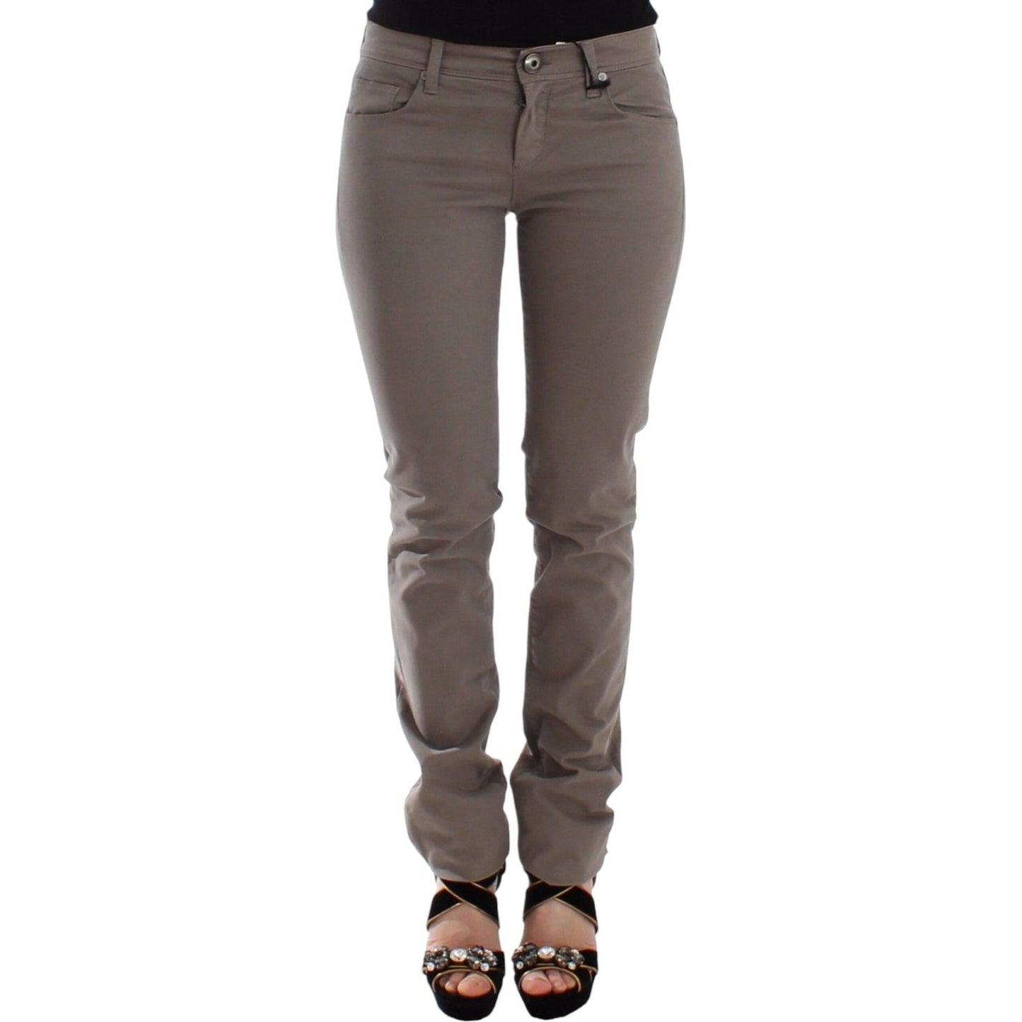 Ermanno Scervino Taupe Beige Slim Jeans Denim Pants Skinny Ermanno Scervino