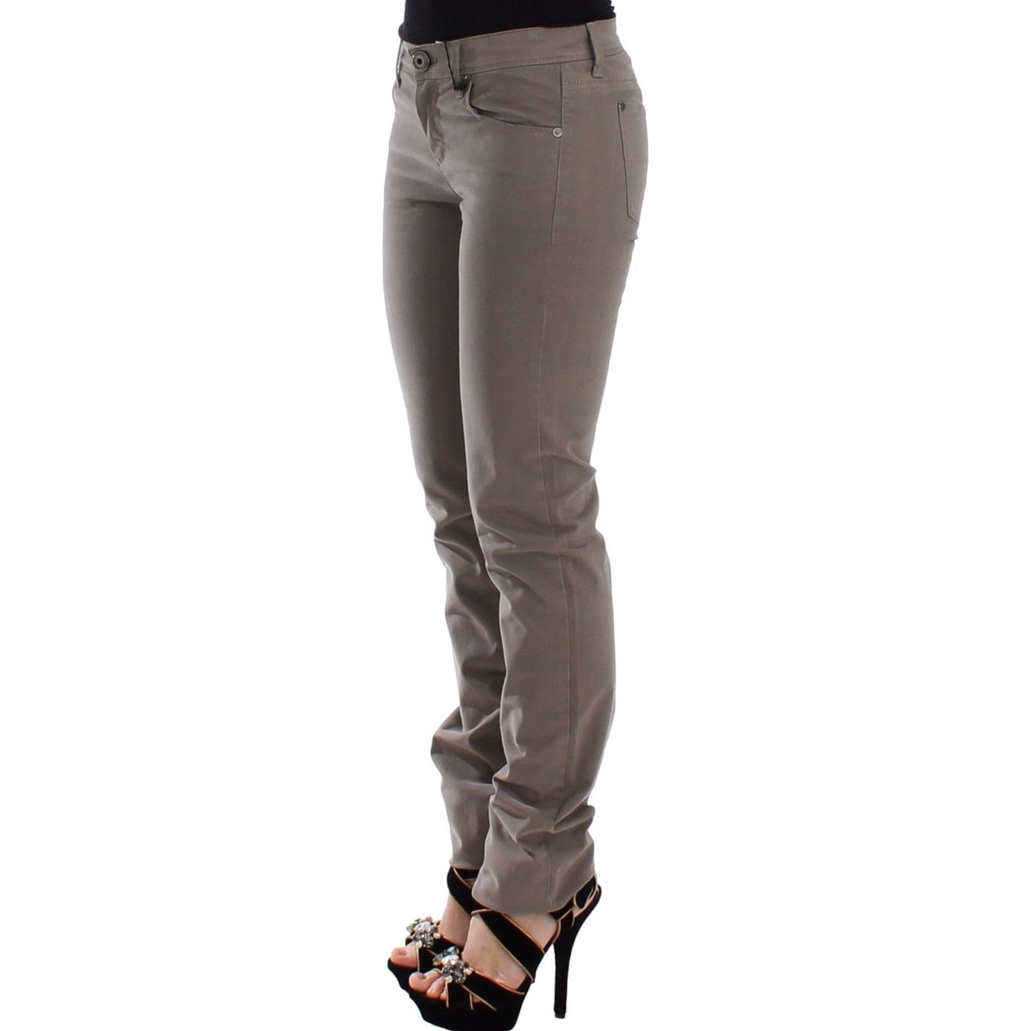Ermanno Scervino Taupe Beige Slim Jeans Denim Pants Skinny Ermanno Scervino