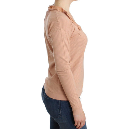 Ermanno Scervino Orange Wool Blend Striped Long Sleeve Top Ermanno Scervino