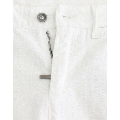 Ermanno Scervino White Cropped Jeans Denim Pants Branded Capri Ermanno Scervino