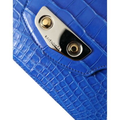 Balenciaga Blue Exotic Leather Neo Classic Purse Shoulder Handbag Bag