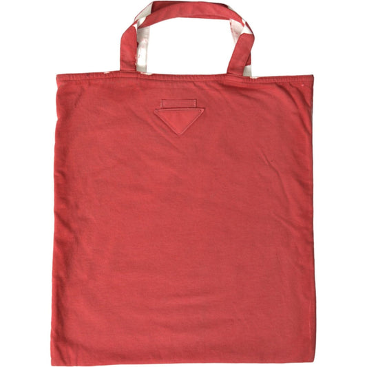 Prada Red Jersey Fabric Logo Shoulder Shopping Tote Bag Prada