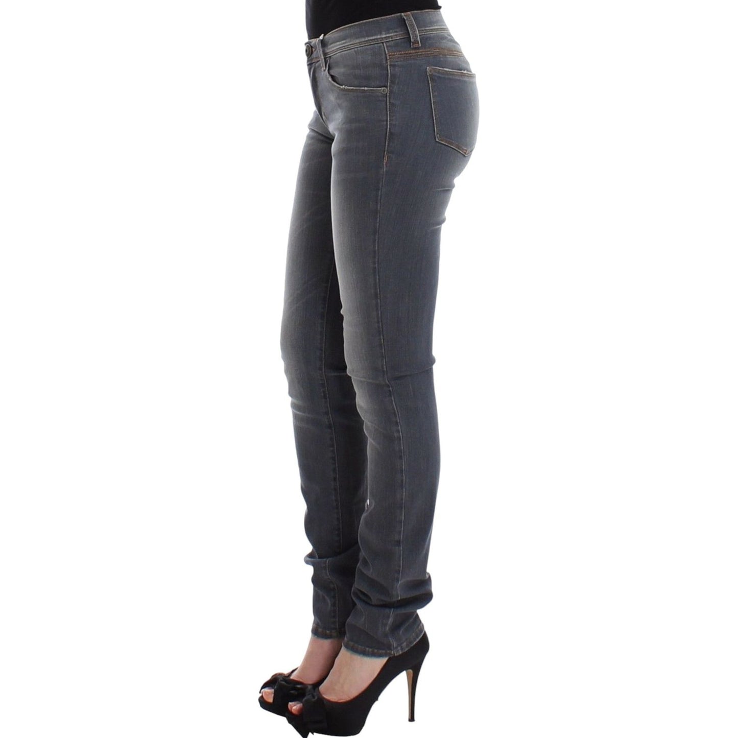 Ermanno Scervino Gray Slim Jeans Denim Pants Skinny Leg Stretch Ermanno Scervino