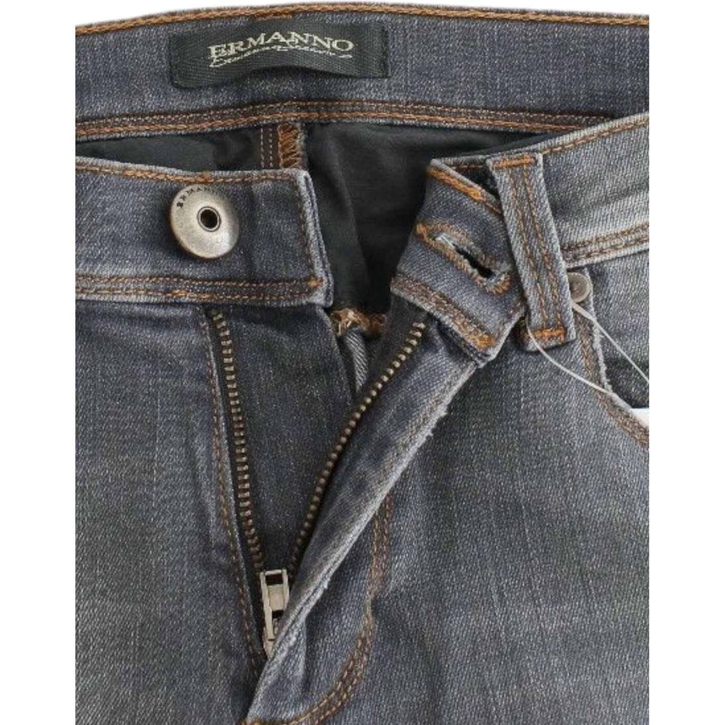 Ermanno Scervino Gray Slim Jeans Denim Pants Skinny Leg Stretch Ermanno Scervino
