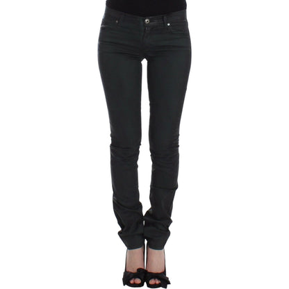 Ermanno Scervino Green Slim Jeans Denim Pants Straight Leg Stretch Ermanno Scervino