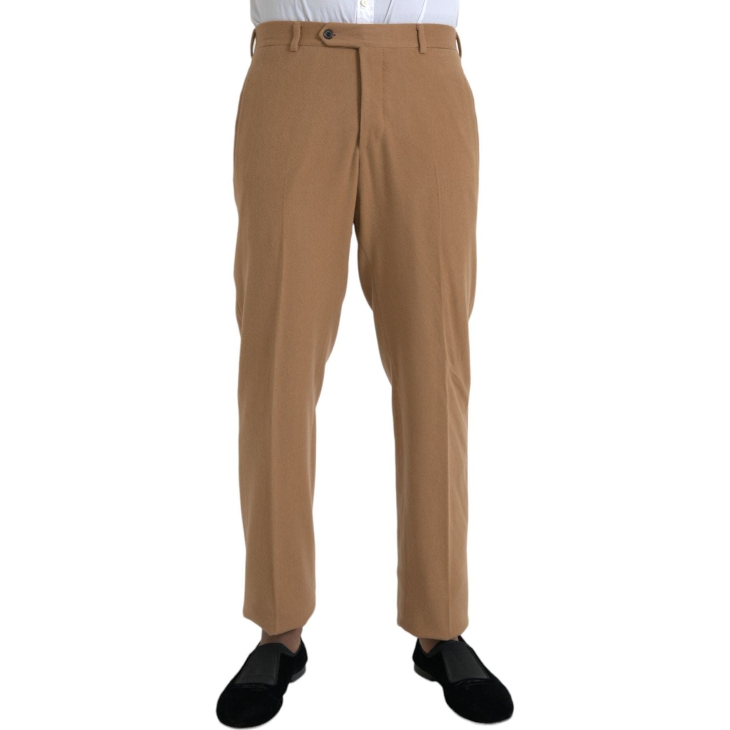 Prada Beige Cashmere Men Straight Fit Dress Pants