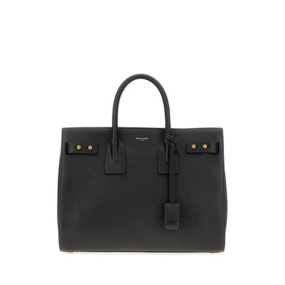 Saint Laurent Black Calf Leather Sac De Jour Handbag