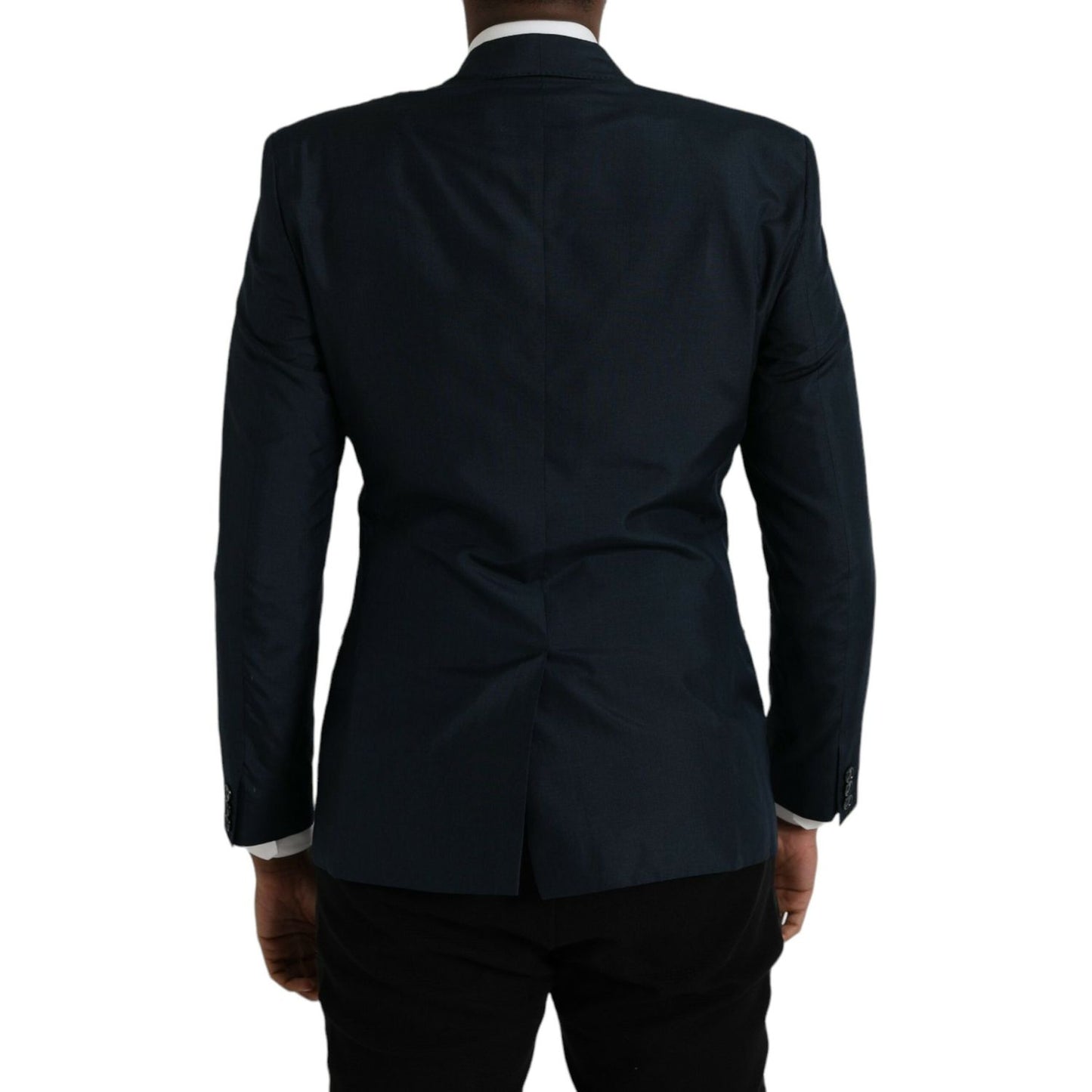 Dolce & Gabbana Blue GOLD Notch Single Breasted Coat Blazer