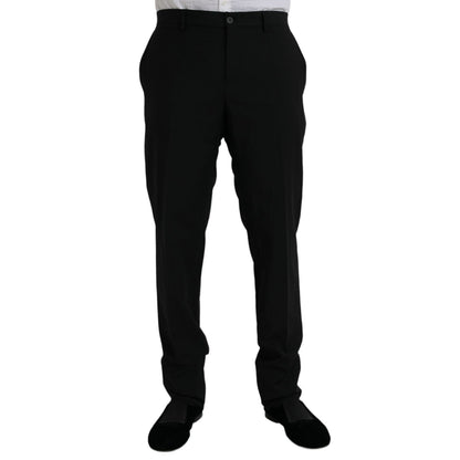 Dolce & Gabbana Black Polyester STAFF Formal 3 Piece Suit