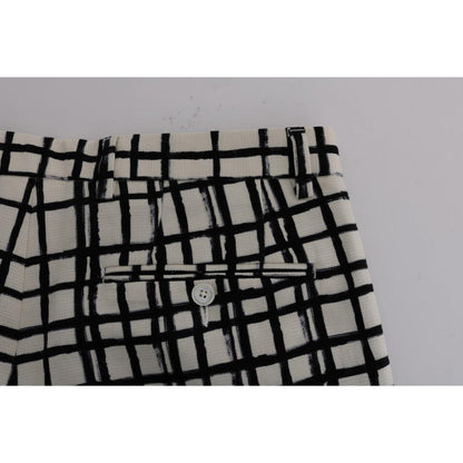 Dolce & Gabbana White Black Striped Casual Shorts Dolce & Gabbana