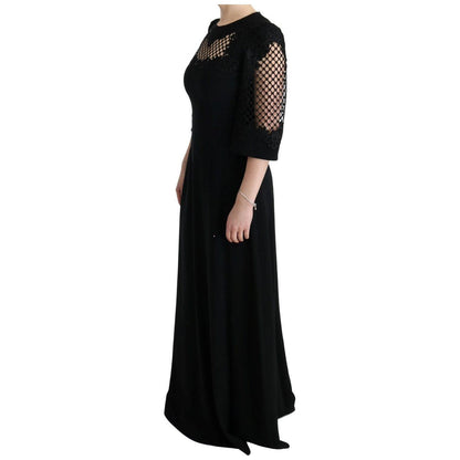 Dolce & Gabbana Black Stretch Shift Long Maxi Dress Dolce & Gabbana