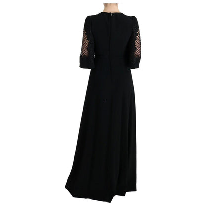 Dolce & Gabbana Black Stretch Shift Long Maxi Dress Dolce & Gabbana