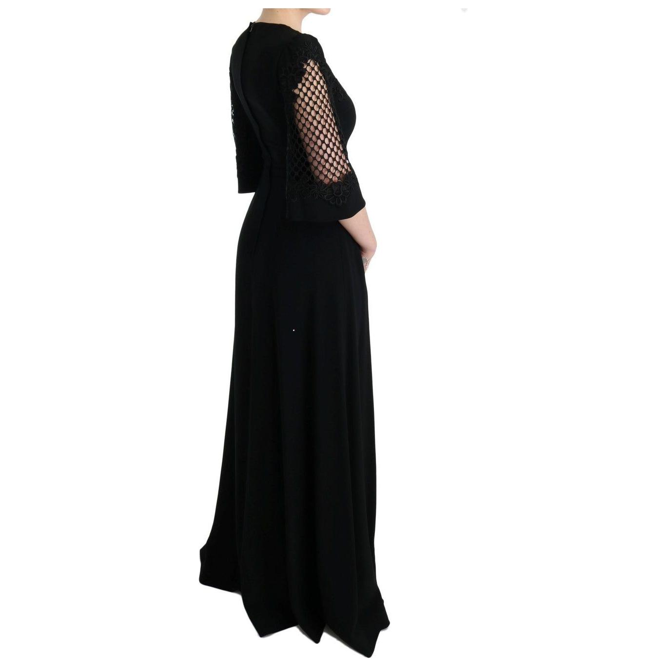Dolce & Gabbana Black Stretch Shift Long Maxi Dress Dolce & Gabbana