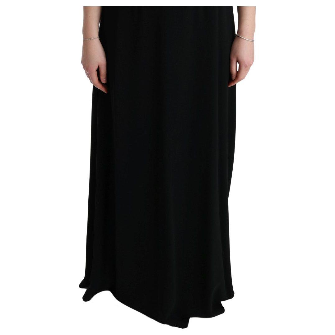 Dolce & Gabbana Black Stretch Shift Long Maxi Dress Dolce & Gabbana