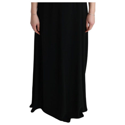 Dolce & Gabbana Black Stretch Shift Long Maxi Dress Dolce & Gabbana
