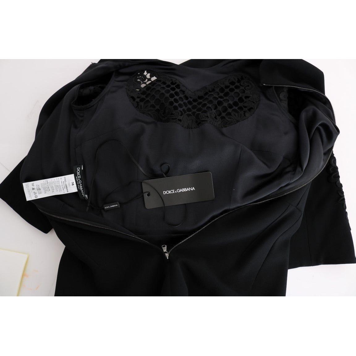 Dolce & Gabbana Black Stretch Shift Long Maxi Dress Dolce & Gabbana