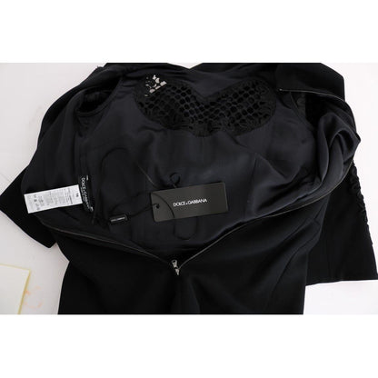 Dolce & Gabbana Black Stretch Shift Long Maxi Dress Dolce & Gabbana