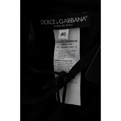 Dolce & Gabbana Black Floral Ricamo Sheath Long Dress Dolce & Gabbana