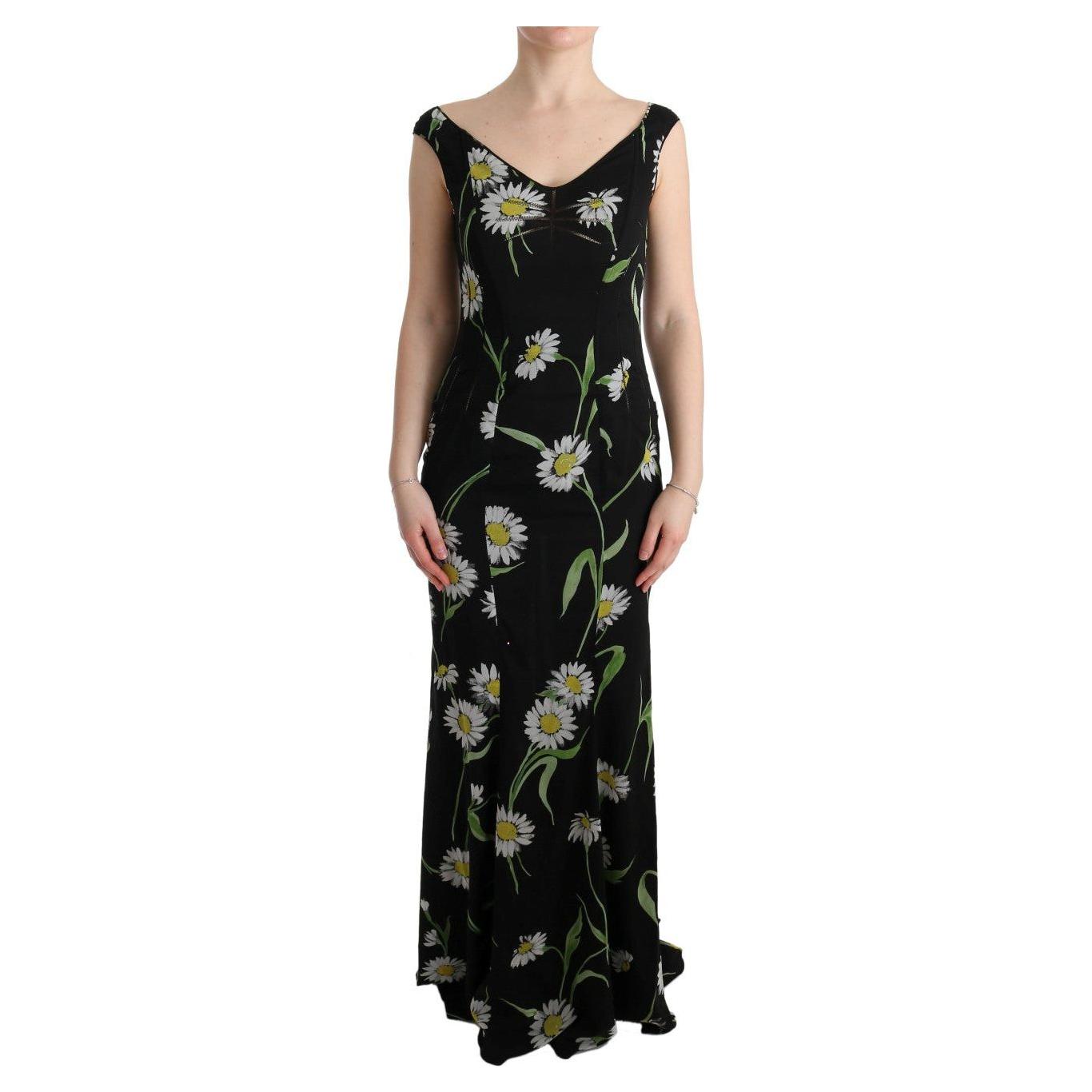 Dolce & Gabbana Sunflower Silk Stretch Sheath Dress Dolce & Gabbana