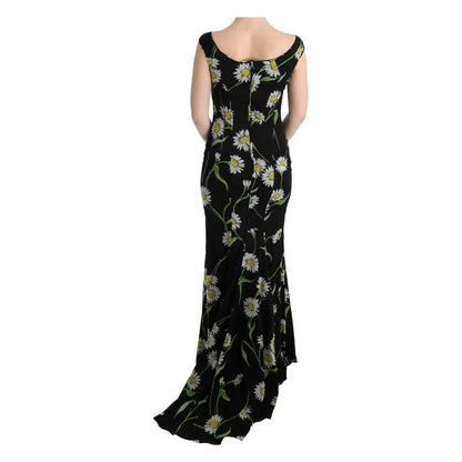 Dolce & Gabbana Sunflower Silk Stretch Sheath Dress Dolce & Gabbana