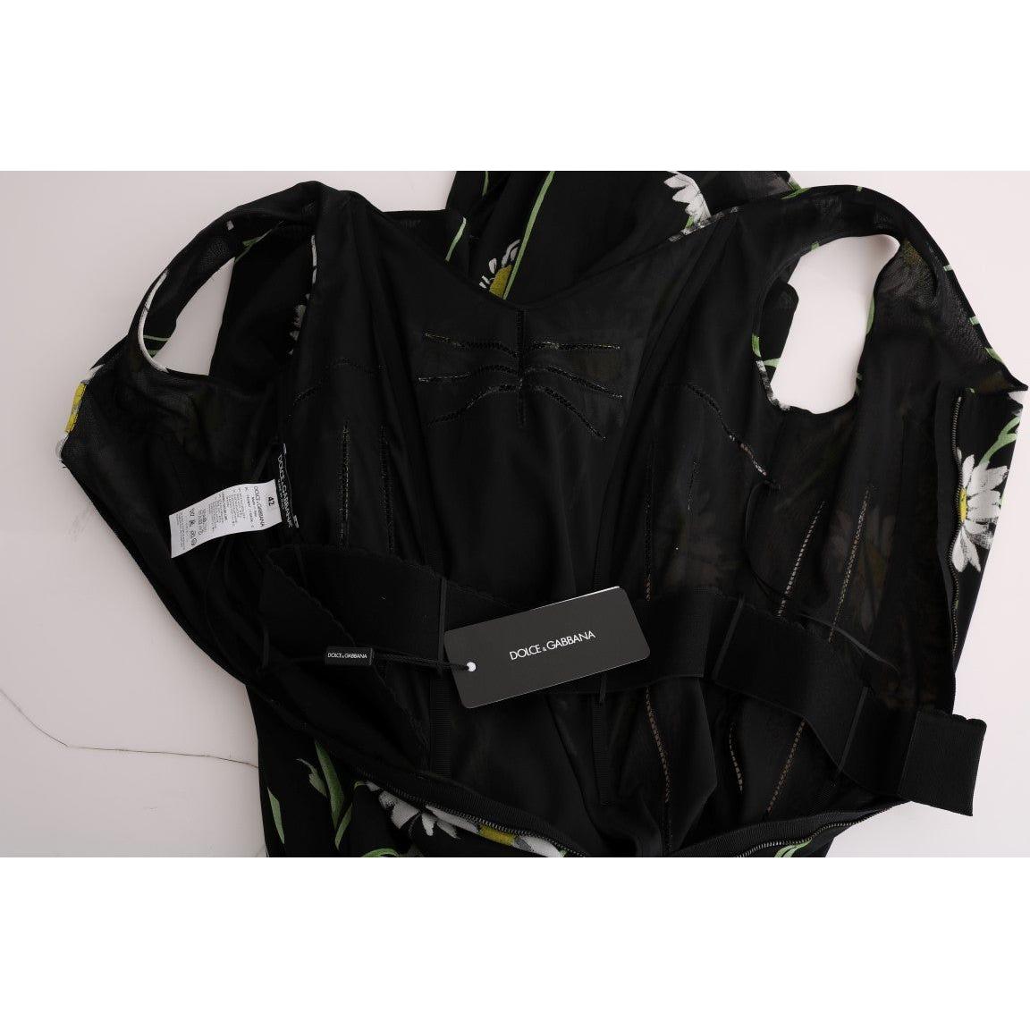 Dolce & Gabbana Sunflower Silk Stretch Sheath Dress Dolce & Gabbana