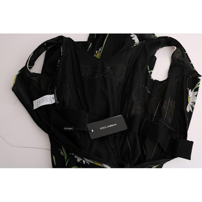 Dolce & Gabbana Sunflower Silk Stretch Sheath Dress Dolce & Gabbana