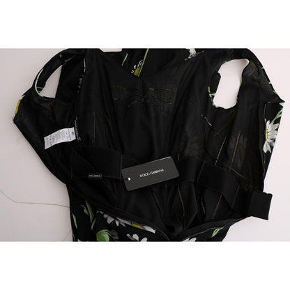 Dolce & Gabbana Sunflower Silk Stretch Sheath Dress Dolce & Gabbana