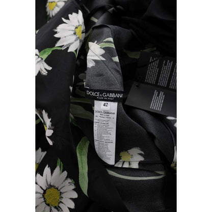 Dolce & Gabbana Multicolor Silk Sunflower Print Long Maxi Dress Dolce & Gabbana