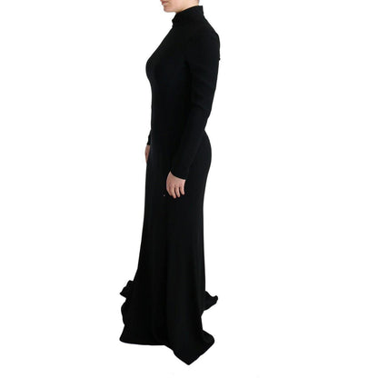 Dolce & Gabbana Black Stretch Long Gown Sheath Dress Dolce & Gabbana