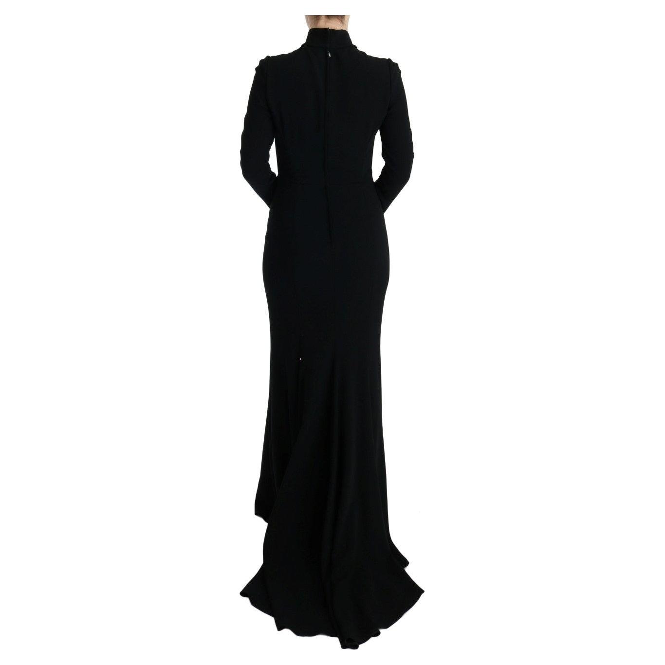 Dolce & Gabbana Black Stretch Long Gown Sheath Dress Dolce & Gabbana