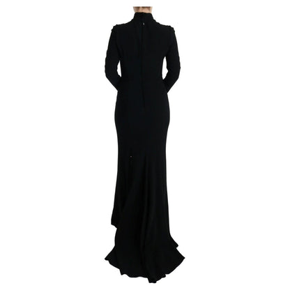 Dolce & Gabbana Black Stretch Long Gown Sheath Dress Dolce & Gabbana