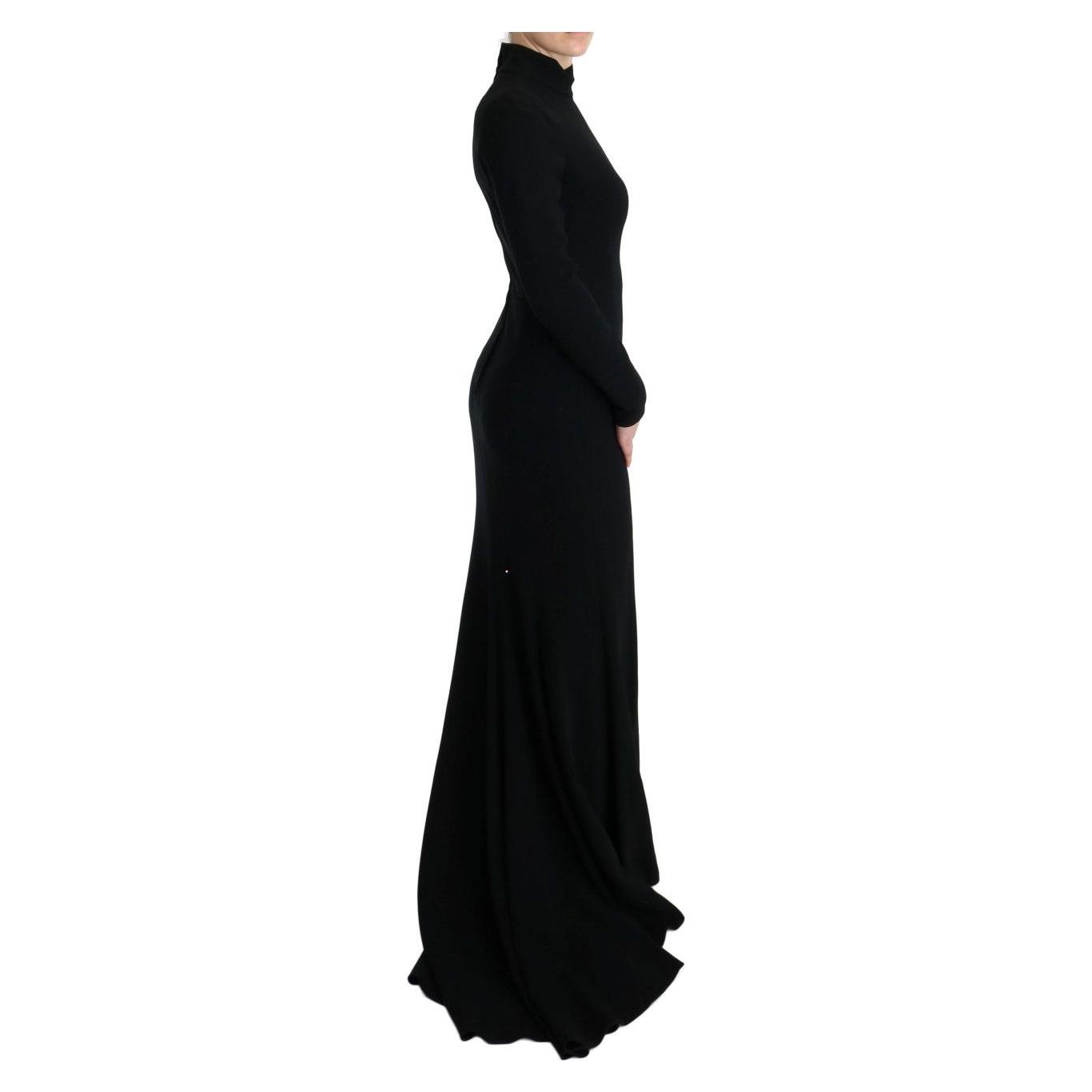 Dolce & Gabbana Black Stretch Long Gown Sheath Dress Dolce & Gabbana