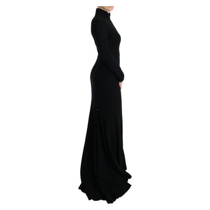 Dolce & Gabbana Black Stretch Long Gown Sheath Dress Dolce & Gabbana