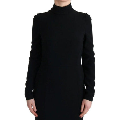 Dolce & Gabbana Black Stretch Long Gown Sheath Dress Dolce & Gabbana