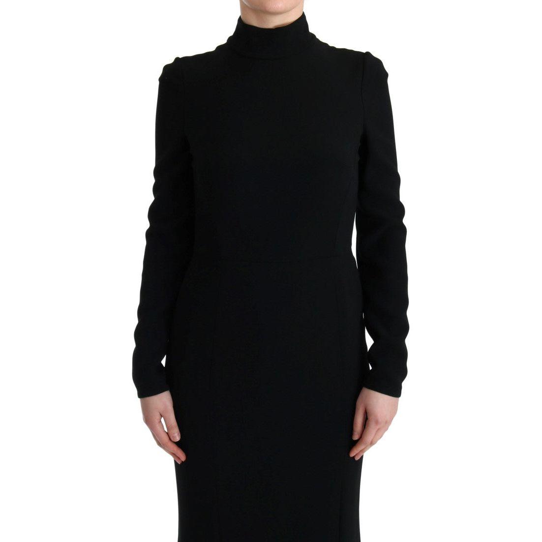 Dolce & Gabbana Black Stretch Long Gown Sheath Dress Dolce & Gabbana