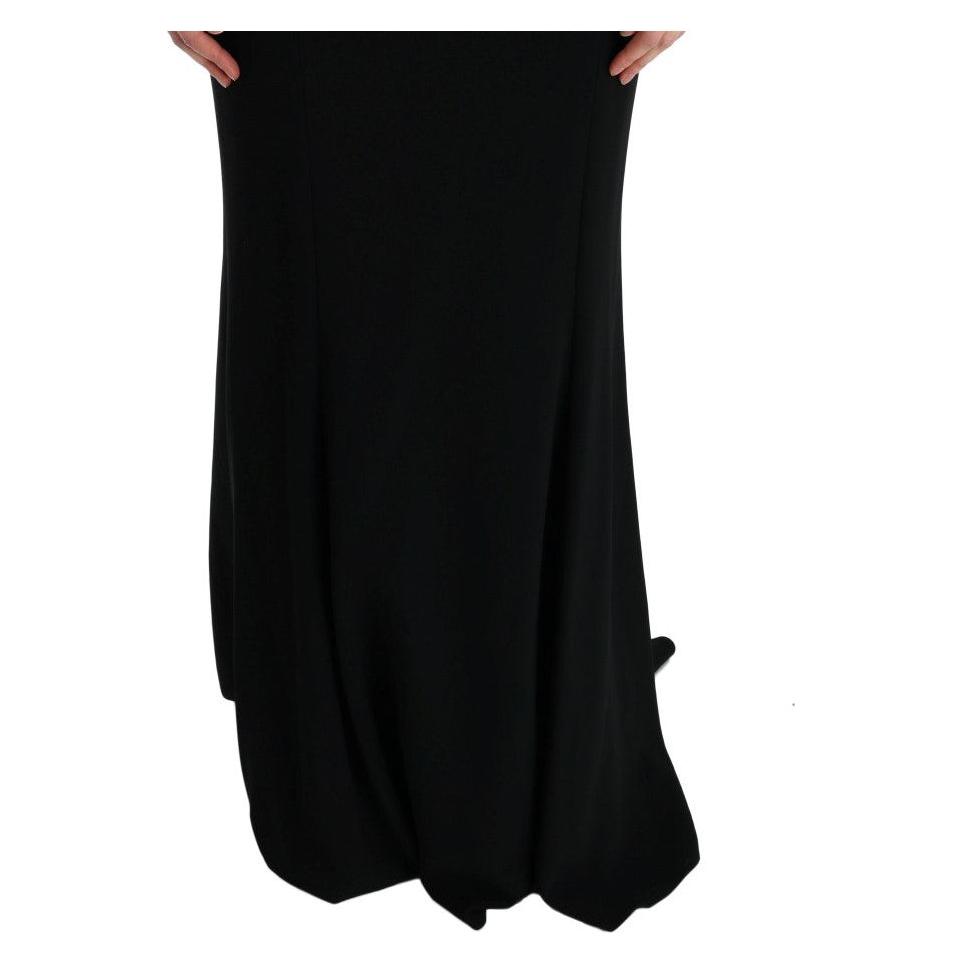Dolce & Gabbana Black Stretch Long Gown Sheath Dress Dolce & Gabbana