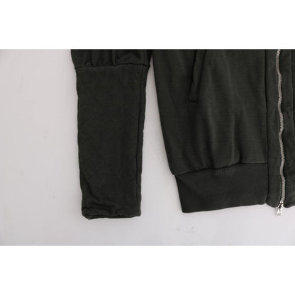 Exte Gray Top Hooded Cotton Zipper Sweater Exte