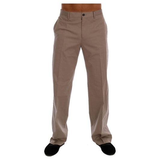 Dolce & Gabbana Beige Cotton Stretch Chinos Pants Dolce & Gabbana