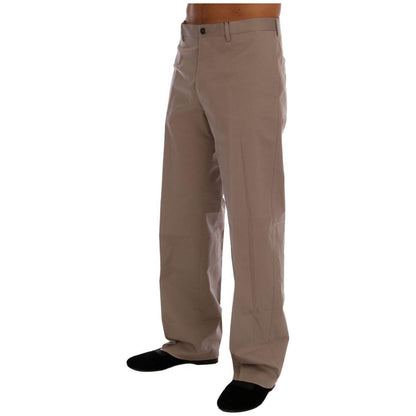 Dolce & Gabbana Beige Cotton Stretch Chinos Pants Dolce & Gabbana