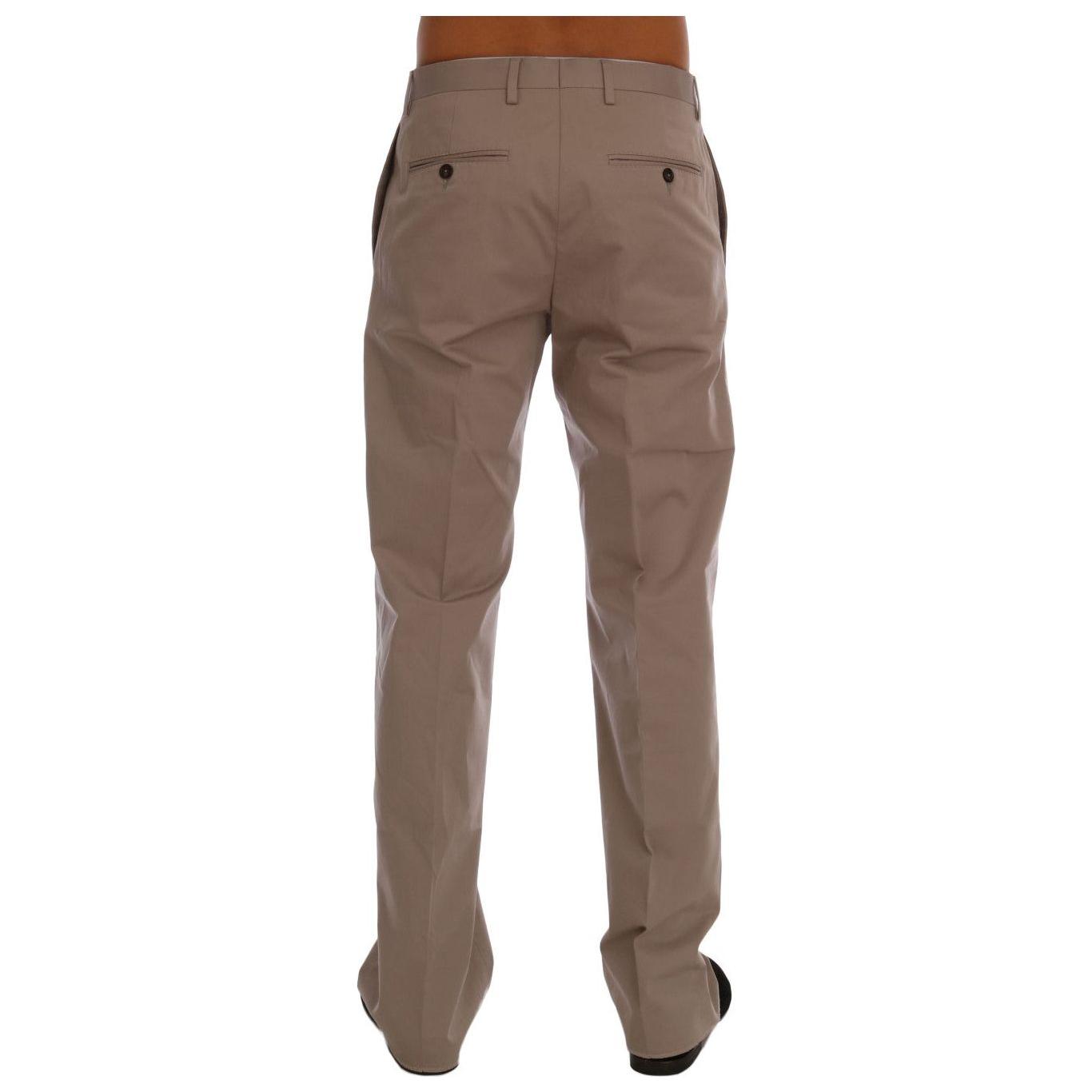 Dolce & Gabbana Beige Cotton Stretch Chinos Pants Dolce & Gabbana