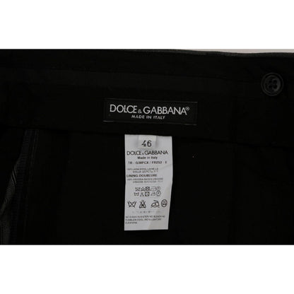 Dolce & Gabbana Gray Wool Striped Formal Pants Dolce & Gabbana