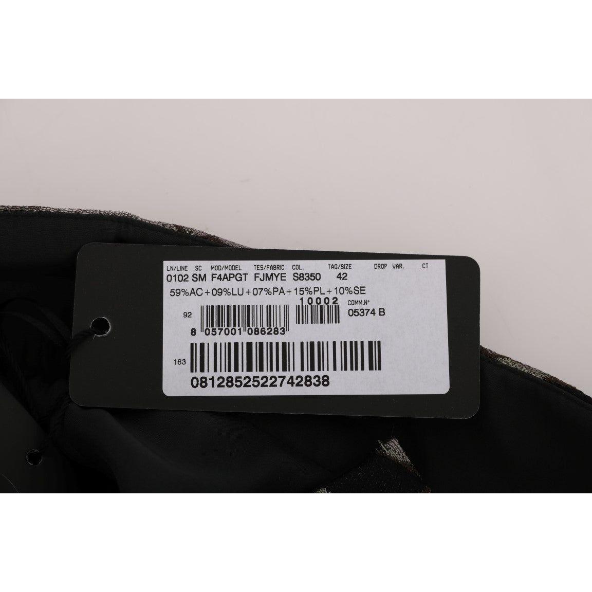 Dolce & Gabbana Black Silver Brocade Floral Skirt Dolce & Gabbana