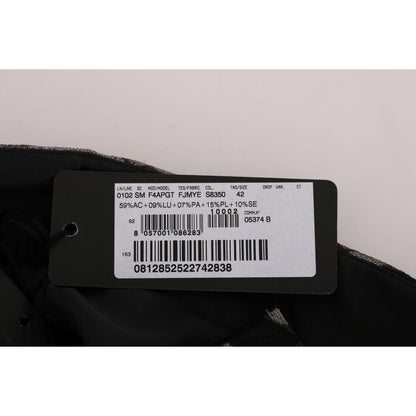 Dolce & Gabbana Black Silver Brocade Floral Skirt Dolce & Gabbana