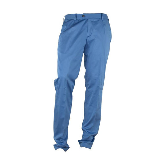 Made in Italy Light Blue Cotton Men Trouser MI-3209-IT46 | S
